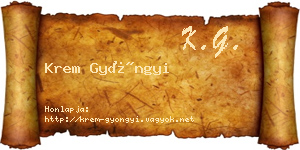Krem Gyöngyi névjegykártya